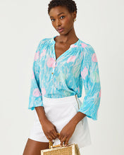 Load image into Gallery viewer, Elsa Silk Top - Capri Blue Shelden
