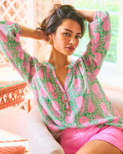 Load image into Gallery viewer, Elsa Silk Top - Fauna Green Party Like A Pineapple
