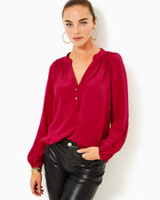 Load image into Gallery viewer, Elsa Silk Top - Malbec Red
