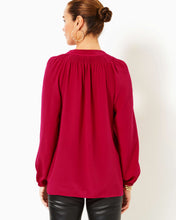 Load image into Gallery viewer, Elsa Silk Top - Malbec Red
