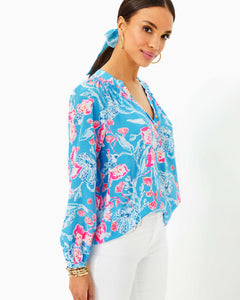 Elsa Silk Top - Multi Bahamian Rhapsody