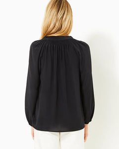 Elsa Silk Top - Noir