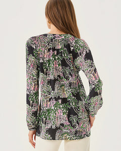 Elsa Silk Top - Onyx Pb Anniversary Toile