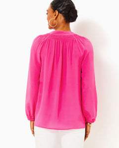 Elsa Silk Top - Passion Fruit Pink