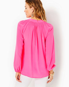 Elsa Silk Top - Roxie Pink