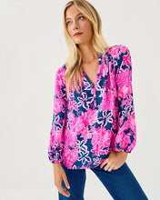 Load image into Gallery viewer, Elsa Silk Top - Starlight Navy Once And Floral
