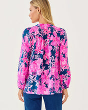 Load image into Gallery viewer, Elsa Silk Top - Starlight Navy Once And Floral
