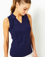 Load image into Gallery viewer, UPF 50+ Luxletic Martina Polo Top - True Navy
