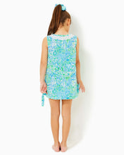 Load image into Gallery viewer, Girls Little Lilly Classic Shift Dress - Hydra Blue Dandy Lions
