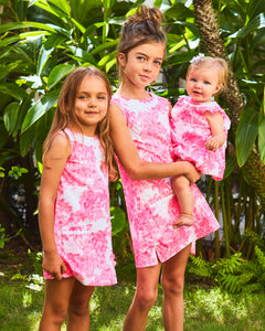 Girls Little Lilly Classic Shift Dress - Resort White Pb Anniversary Toile