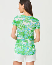 Load image into Gallery viewer, Etta Scoop Neck Top - Capri Blue Galloping Gals
