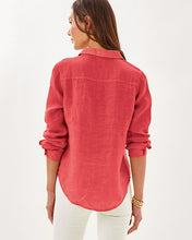 Load image into Gallery viewer, Sea View Linen Button Down Top - Cane Coral X Sorbet Pink
