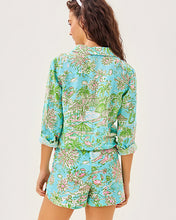 Load image into Gallery viewer, Sea View Linen Button Down Top - Fresh Water Blue Sunbathers Bliss
