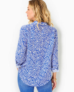 Sea View Button Down - Martinique Blue Zee Bebe