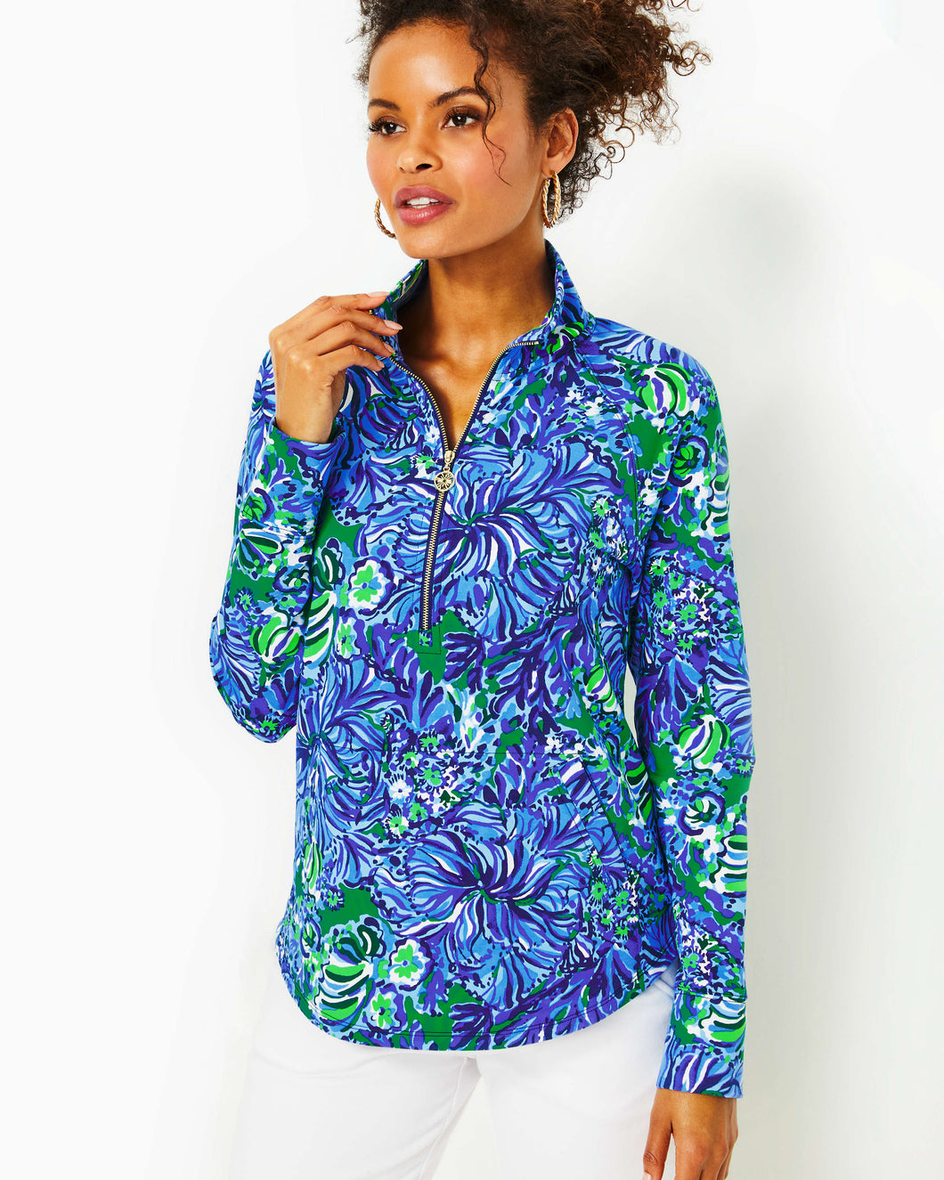 UPF 50+ Skipper Popover - Abaco Blue In Turtle Awe