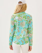 Load image into Gallery viewer, UPF 50+ Leona Zip-Up Jacket - Fresh Water Blue Sunbathers Bliss
