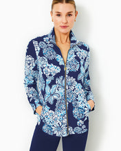 Load image into Gallery viewer, UPF 50+ Leona Zip-Up Jacket - Low Tide Navy Bouquet All Day

