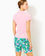 Load image into Gallery viewer, UPF 50+ Luxletic Frida Scallop Polo Top - Conch Shell Pink
