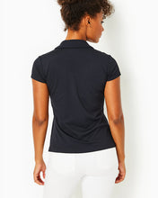 Load image into Gallery viewer, UPF 50+ Luxletic Frida Scallop Polo Top - Onyx
