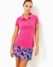 Load image into Gallery viewer, UPF 50+ Luxletic Frida Scallop Polo Top - Passion Fruit Pink
