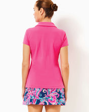 Load image into Gallery viewer, UPF 50+ Luxletic Frida Scallop Polo Top - Passion Fruit Pink
