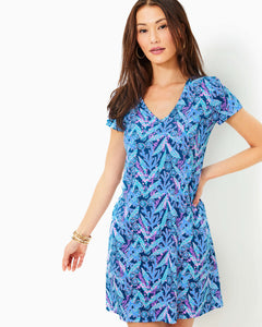 Etta V-Neck Dress - Barton Blue Star Gazing