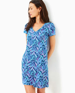 Etta V-Neck Dress - Barton Blue Star Gazing