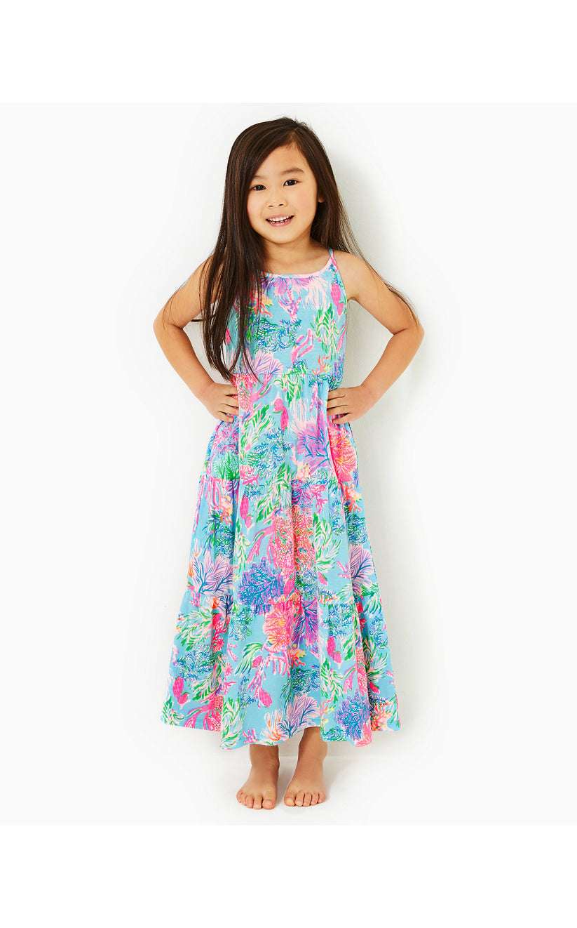 Girls Harleigh Maxi Dress - Celestial Blue Cay to My Heart – The 