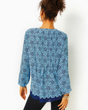 Load image into Gallery viewer, Marilina Tunic Top - Bon Bon Blue Go Your Own Wave Engineered Tunic
