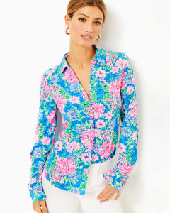 UPF 50+ ChillyLilly Marlena Button Down Top - Multi Spring In Your Step