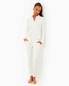 28" Mallie Velour Pant - Coconut