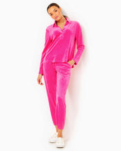 Load image into Gallery viewer, 28&quot; Mallie Velour Pant - Pink Palms
