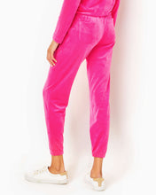 Load image into Gallery viewer, 28&quot; Mallie Velour Pant - Pink Palms
