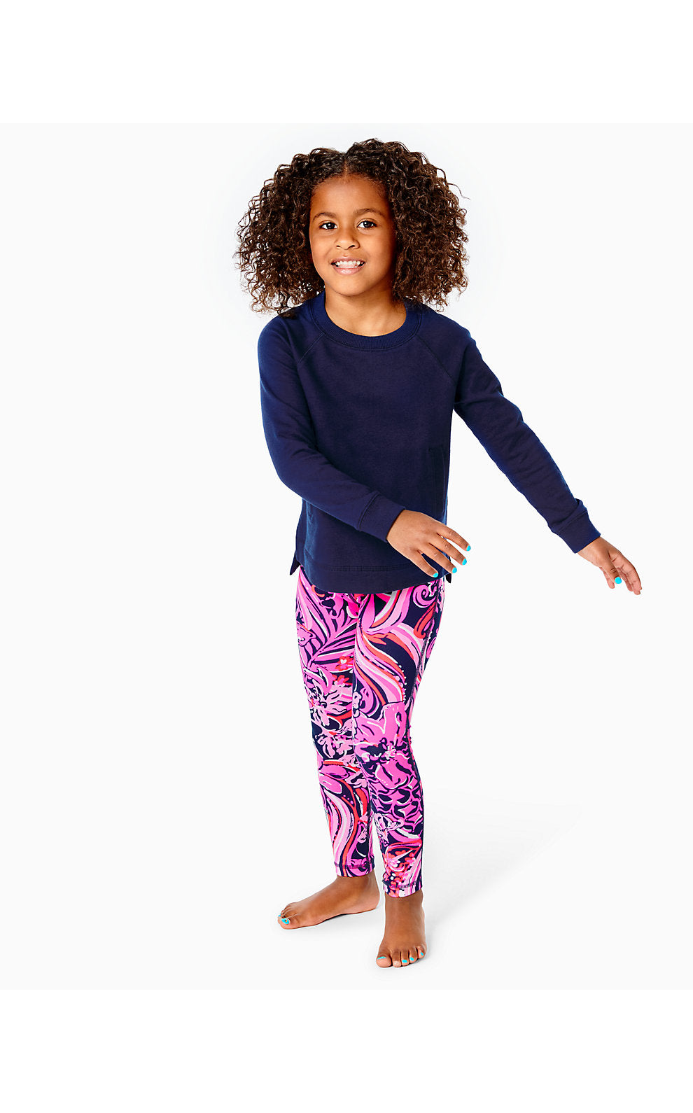 UPF 50+ Luxletic Girls Mini Weekender Legging - Low Tide Navy Flirty F –  The Islands - A Lilly Pulitzer Signature Store