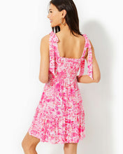 Load image into Gallery viewer, Kailua Smocked Dress - Peony Pink Seaside Scene
