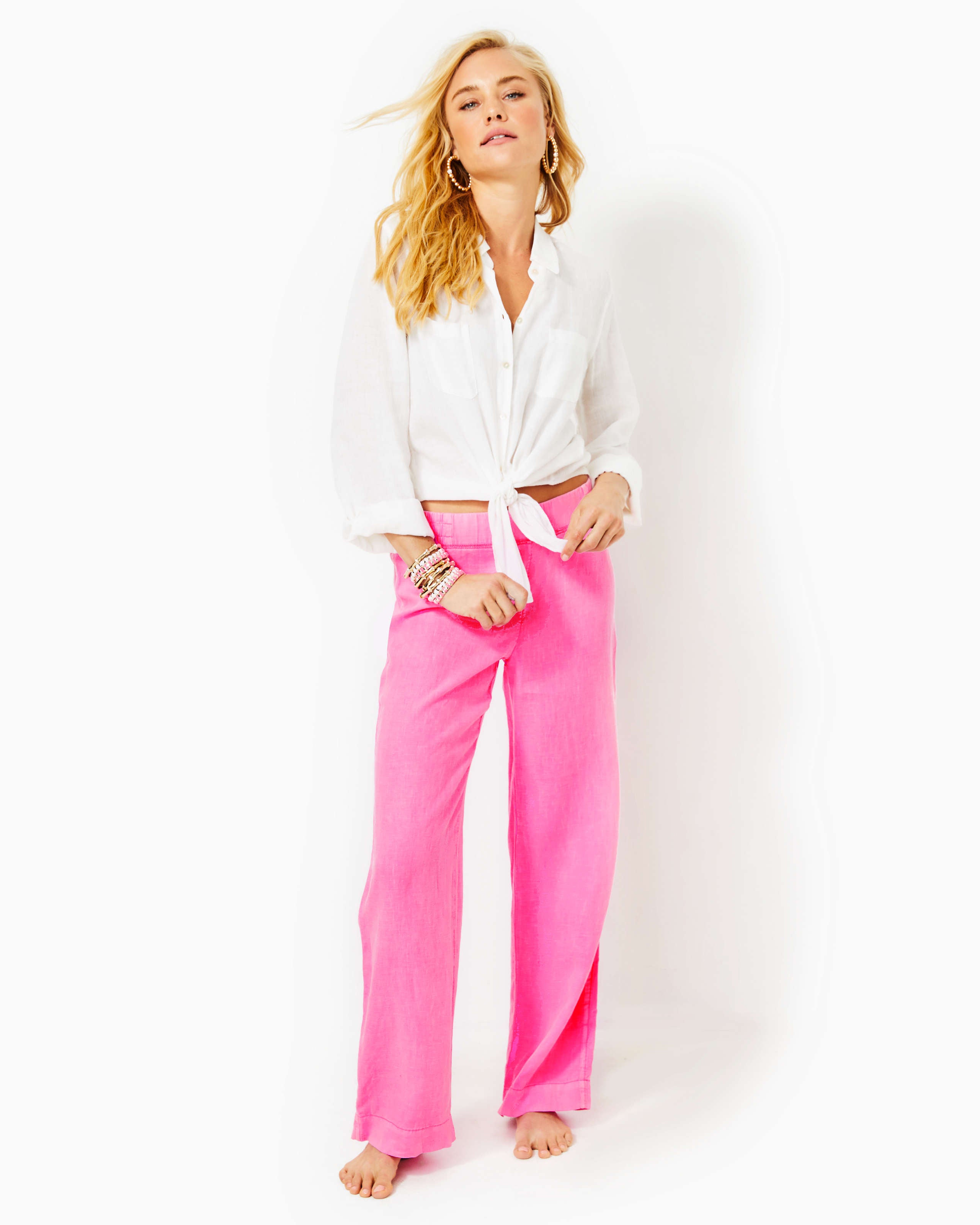 32 Deri Linen Palazzo Pant - Aura Pink – The Islands - A Lilly Pulitzer  Signature Store