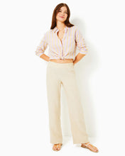 Load image into Gallery viewer, 31&quot; Deri Linen Palazzo Pant - Sand Bar X Resort White
