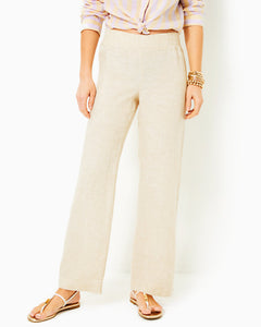 31" Deri Linen Palazzo Pant - Sand Bar X Resort White