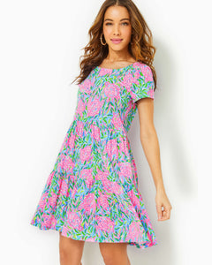 Geanna Swing Dress - Frenchie Blue Turtley In Love