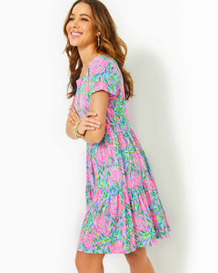 Geanna Swing Dress - Frenchie Blue Turtley In Love