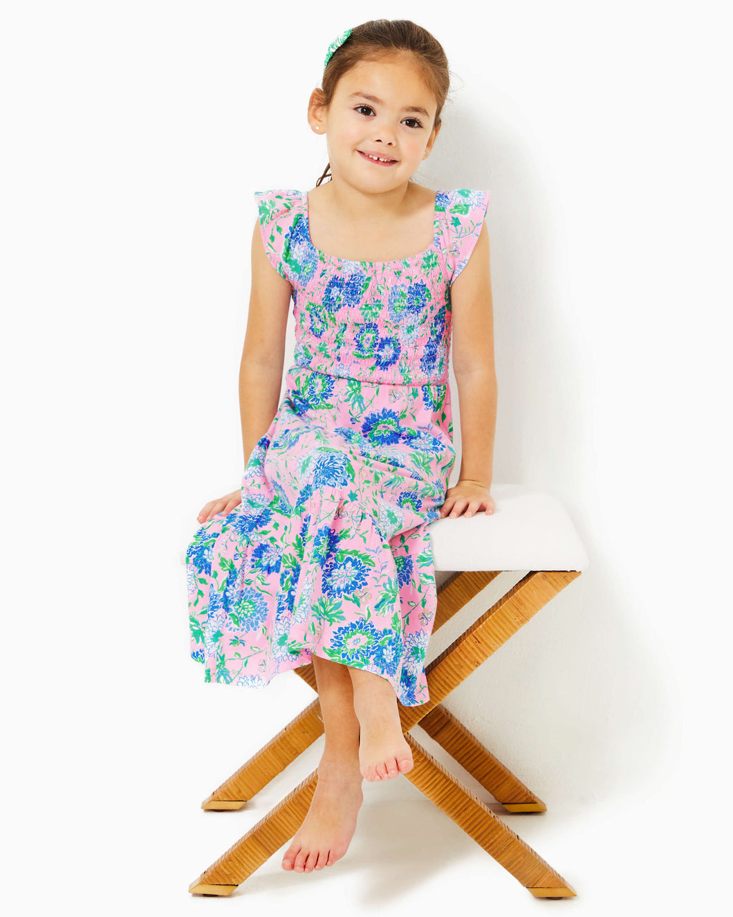 Girls Mini Jilly Midi Dress - Conch Shell Pink Rumor Has It