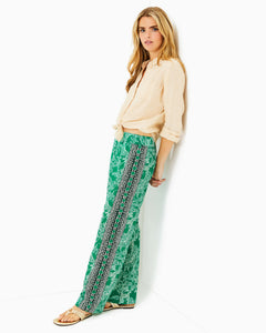 32" Bal Harbour Palazzo Pant - Fiddle Leaf Green Safari Party Engineered Pant