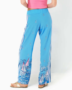 32" Bal Harbour Palazzo Pant - Lunar Blue A Lil Nauti Engineered Pant