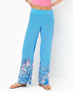 32" Bal Harbour Palazzo Pant - Lunar Blue A Lil Nauti Engineered Pant