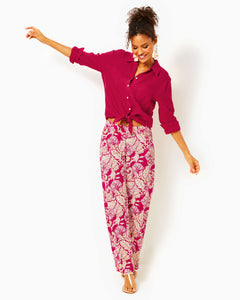 32" Bal Harbour Palazzo Pant - Poinsettia Red Island Vibes