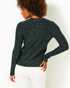Morgen Sequin Sweater - Evergreen Metallic