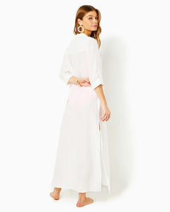 Natalie Linen Maxi Cover-Up - Resort White