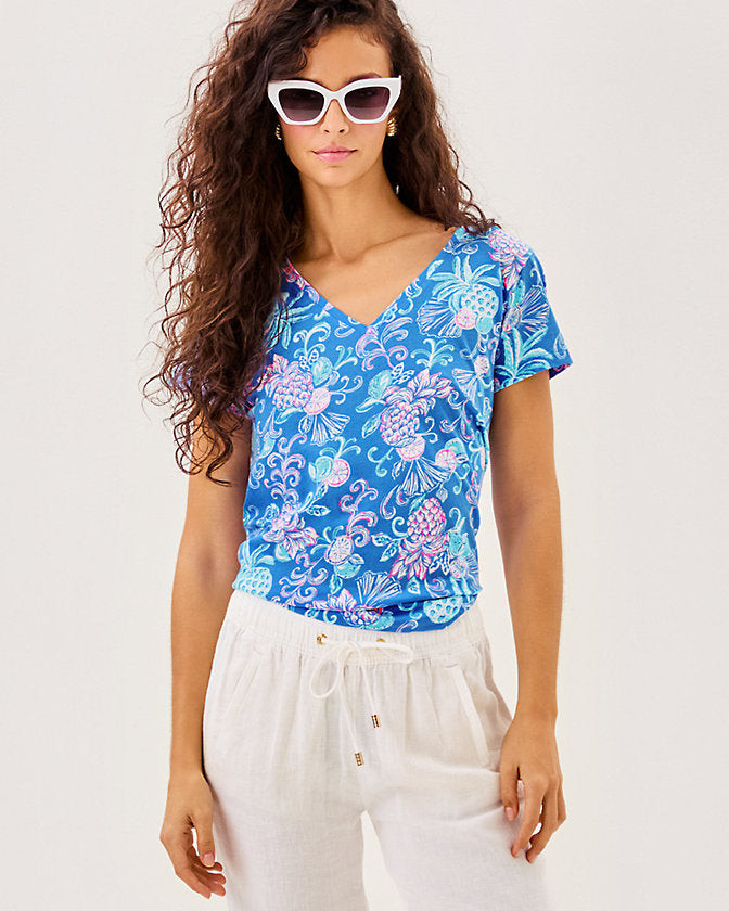 Meredith Tee - Sunwashed Blue Citrus Crush