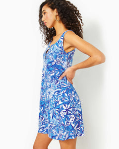 Lela Henley Tank Dress - Blue Tang Flocking Fabulous