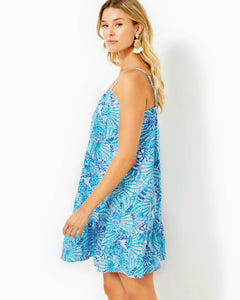 Jaydan Linen Dress - Amalfi Blue By The Seashore